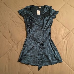 H&M Green Wrap Minidress